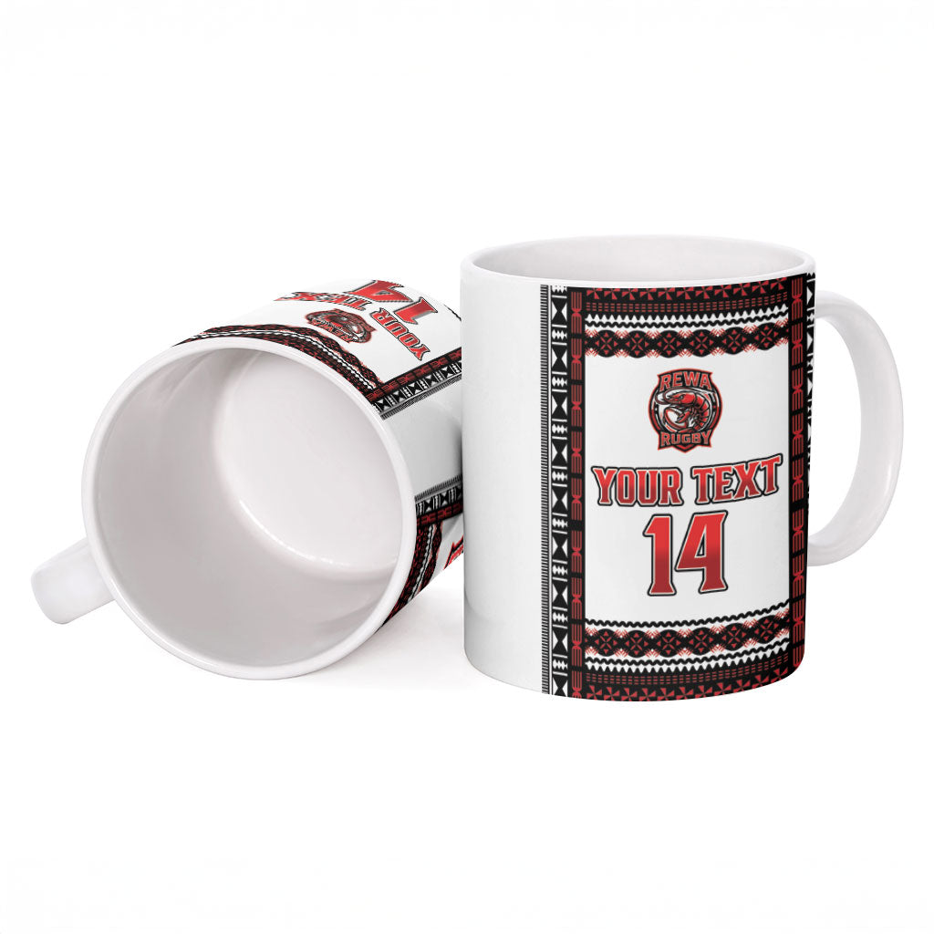 Fiji Rewa Rugby Custom Ceramic Mug Go Champions Fijian Tapa Pattern LT14 - Polynesian Pride