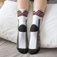 Fiji Rewa Rugby Custom Crew Socks Go Champions Fijian Tapa Pattern LT14 - Polynesian Pride