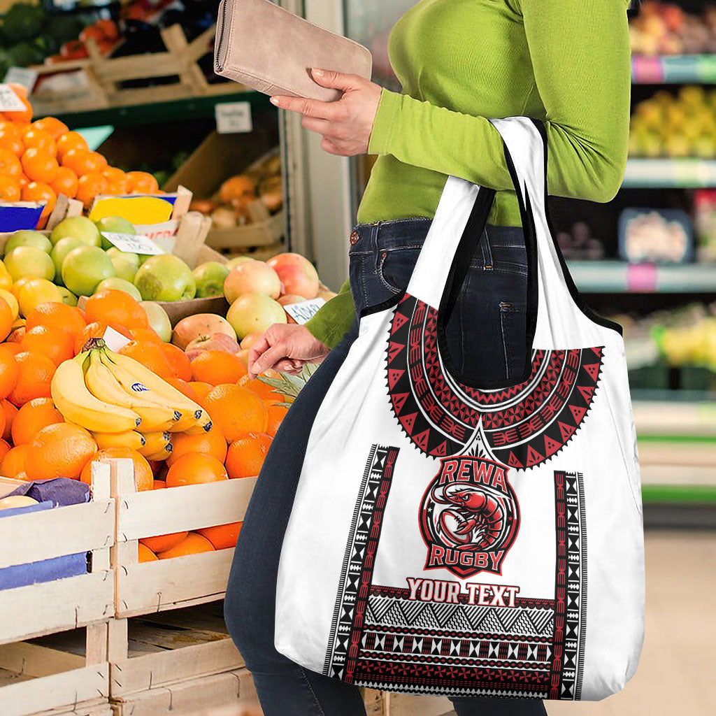 Fiji Rewa Rugby Custom Grocery Bag Go Champions Fijian Tapa Pattern LT14 - Polynesian Pride