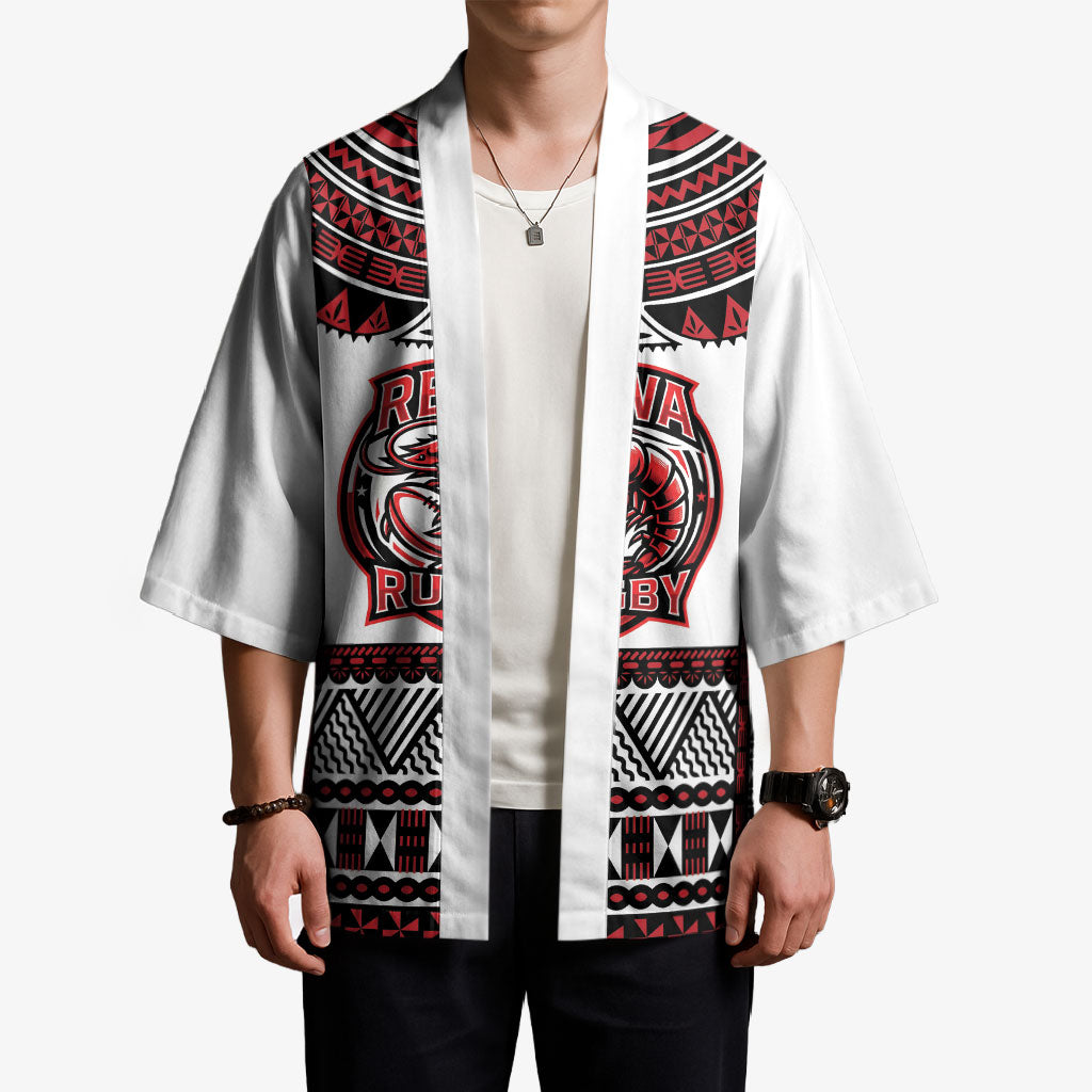 Fiji Rewa Rugby Custom Kimono Go Champions Fijian Tapa Pattern LT14 - Polynesian Pride