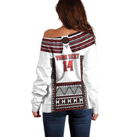 Fiji Rewa Rugby Custom Off Shoulder Sweater Go Champions Fijian Tapa Pattern LT14 - Polynesian Pride