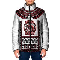 Fiji Rewa Rugby Custom Padded Jacket Go Champions Fijian Tapa Pattern LT14 Men White - Polynesian Pride