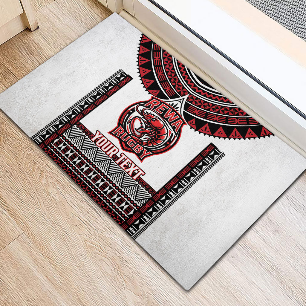 Fiji Rewa Rugby Custom Rubber Doormat Go Champions Fijian Tapa Pattern LT14 - Polynesian Pride