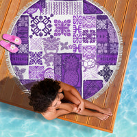Hawaiian Quilt Beach Blanket Tiki Tropical Retro Purple Version LT14 - Polynesian Pride