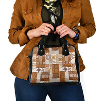 Hawaiian Quilt Shoulder Handbag Tiki Tropical Retro Brown Version LT14 - Polynesian Pride