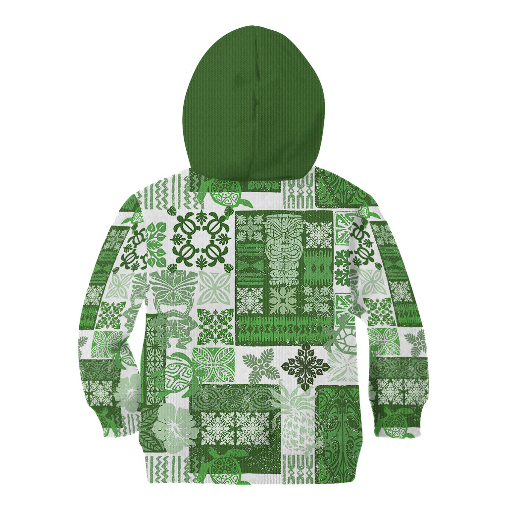 Hawaiian Quilt Kid Hoodie Tiki Tropical Retro Green Version LT14 - Polynesian Pride