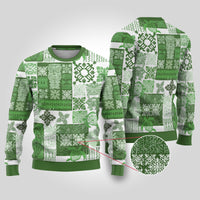 Hawaiian Quilt Ugly Christmas Sweater Tiki Tropical Retro Green Version LT14 Green - Polynesian Pride
