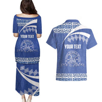 Personalised Tonga Tupou College Toloa Couples Matching Puletasi and Hawaiian Shirt 160 Years Anniversary Tongan Ngatu Pattern LT14 - Polynesian Pride
