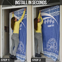 Personalised Tonga Tupou College Toloa Door Cover 160 Years Anniversary Tongan Ngatu Pattern