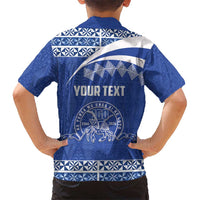 Personalised Tonga Tupou College Toloa Family Matching Off Shoulder Short Dress and Hawaiian Shirt 160 Years Anniversary Tongan Ngatu Pattern LT14 - Polynesian Pride