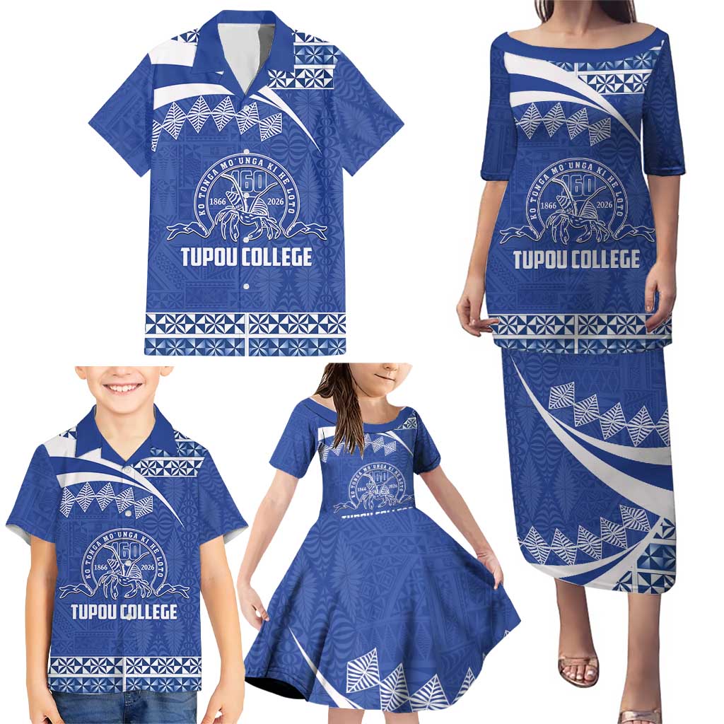 Personalised Tonga Tupou College Toloa Family Matching Puletasi and Hawaiian Shirt 160 Years Anniversary Tongan Ngatu Pattern LT14 - Polynesian Pride