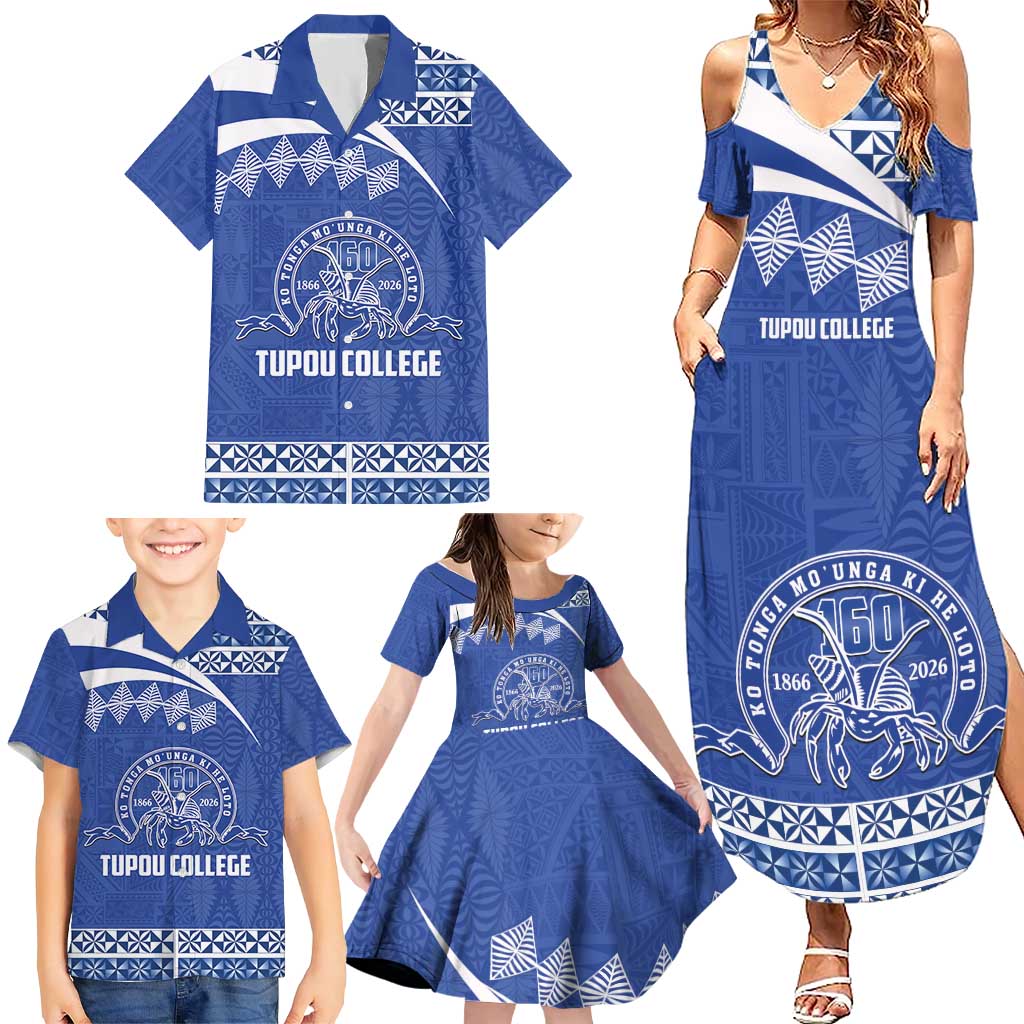 Personalised Tonga Tupou College Toloa Family Matching Summer Maxi Dress and Hawaiian Shirt 160 Years Anniversary Tongan Ngatu Pattern LT14 - Polynesian Pride