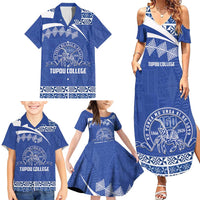Personalised Tonga Tupou College Toloa Family Matching Summer Maxi Dress and Hawaiian Shirt 160 Years Anniversary Tongan Ngatu Pattern LT14 - Polynesian Pride