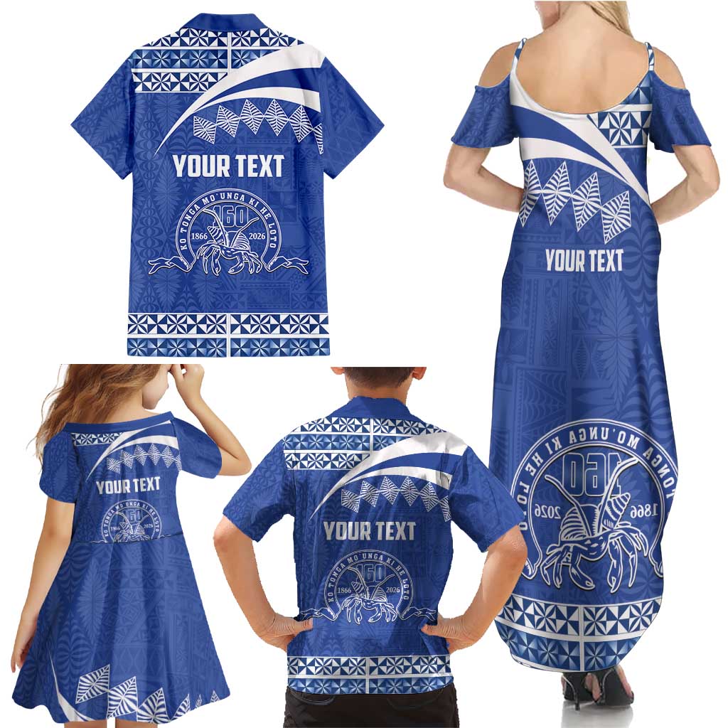 Personalised Tonga Tupou College Toloa Family Matching Summer Maxi Dress and Hawaiian Shirt 160 Years Anniversary Tongan Ngatu Pattern LT14 - Polynesian Pride
