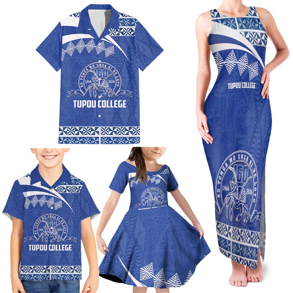 Personalised Tonga Tupou College Toloa Family Matching Tank Maxi Dress and Hawaiian Shirt 160 Years Anniversary Tongan Ngatu Pattern LT14 - Polynesian Pride