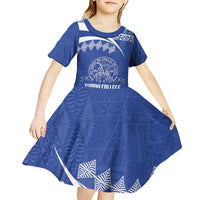 Personalised Tonga Tupou College Toloa Kid Short Sleeve Dress 160 Years Anniversary Tongan Ngatu Pattern LT14 - Polynesian Pride