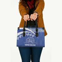 Tonga Tupou College Toloa Leather Bag 160 Years Anniversary Tongan Ngatu Pattern LT14 - Polynesian Pride