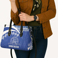 Tonga Tupou College Toloa Leather Bag 160 Years Anniversary Tongan Ngatu Pattern LT14 - Polynesian Pride