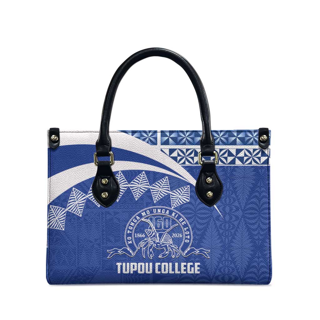 Tonga Tupou College Toloa Leather Bag 160 Years Anniversary Tongan Ngatu Pattern LT14 - Polynesian Pride