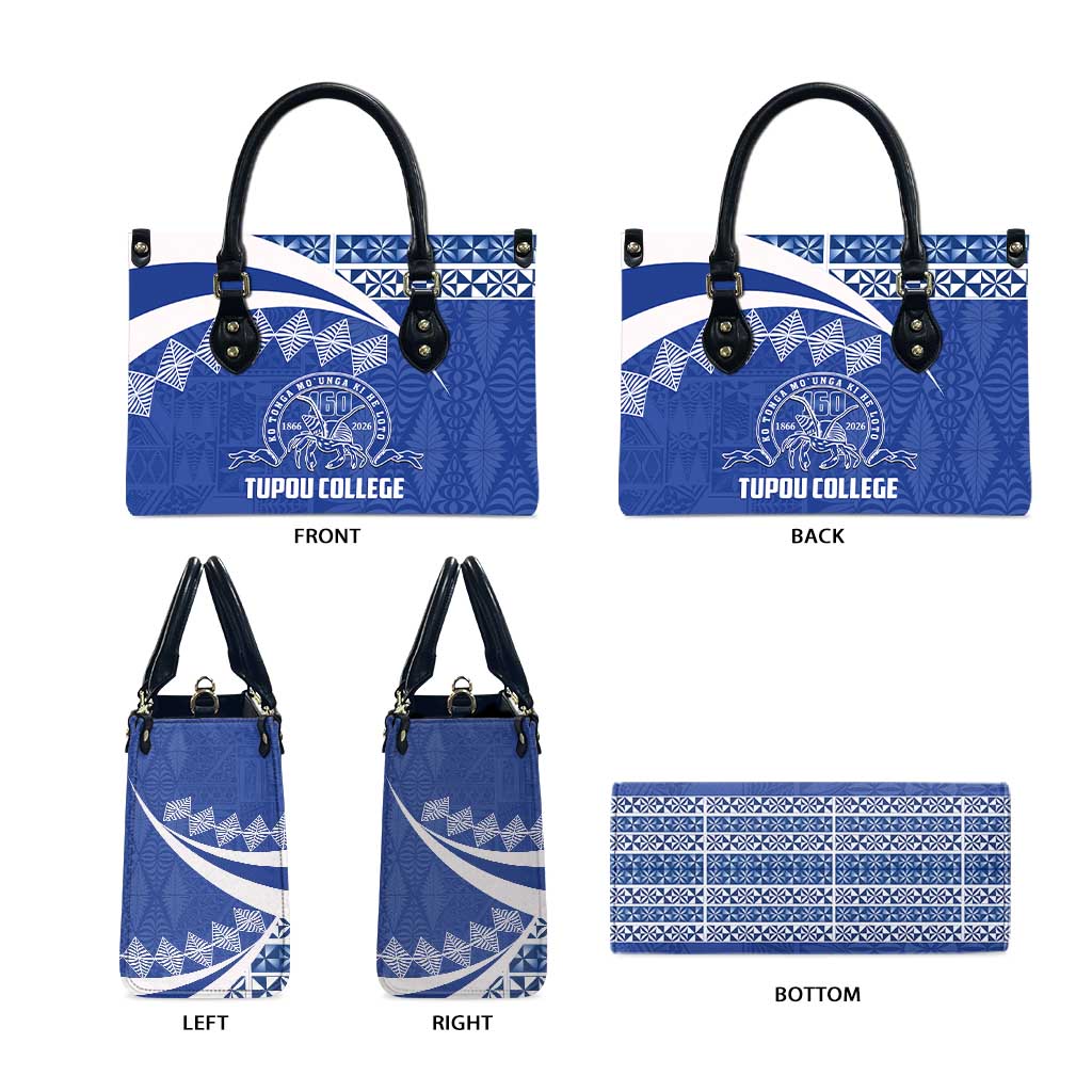 Tonga Tupou College Toloa Leather Bag 160 Years Anniversary Tongan Ngatu Pattern LT14 - Polynesian Pride