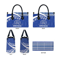 Tonga Tupou College Toloa Leather Bag 160 Years Anniversary Tongan Ngatu Pattern LT14 - Polynesian Pride