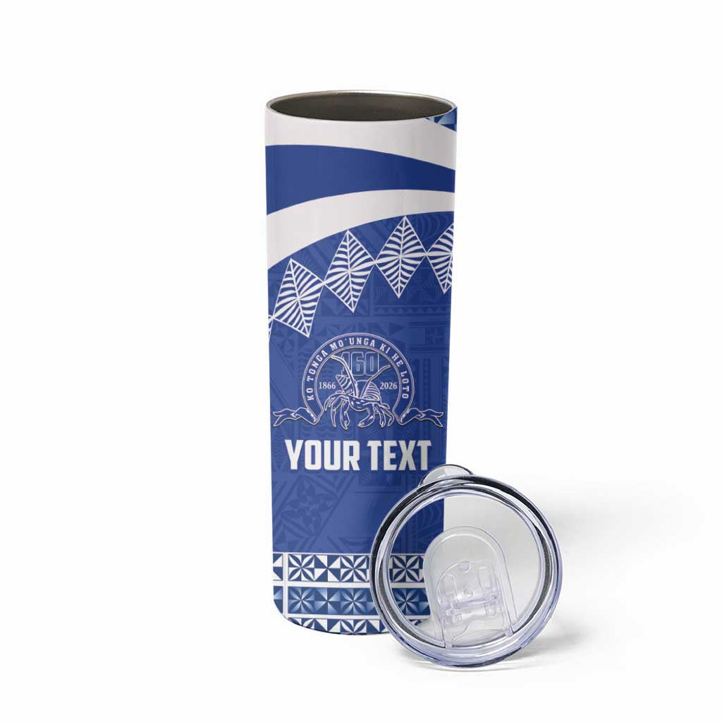 Personalised Tonga Tupou College Toloa Skinny Tumbler 160 Years Anniversary Tongan Ngatu Pattern LT14 - Polynesian Pride
