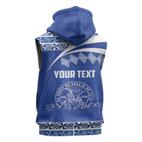 Personalised Tonga Tupou College Toloa Sleeveless Zip Hoodie 160 Years Anniversary Tongan Ngatu Pattern LT14 - Polynesian Pride
