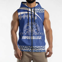 Personalised Tonga Tupou College Toloa Sleeveless Zip Hoodie 160 Years Anniversary Tongan Ngatu Pattern LT14 - Polynesian Pride