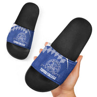 Tonga Tupou College Toloa Slide Sandals 160 Years Anniversary Tongan Ngatu Pattern LT14 - Polynesian Pride