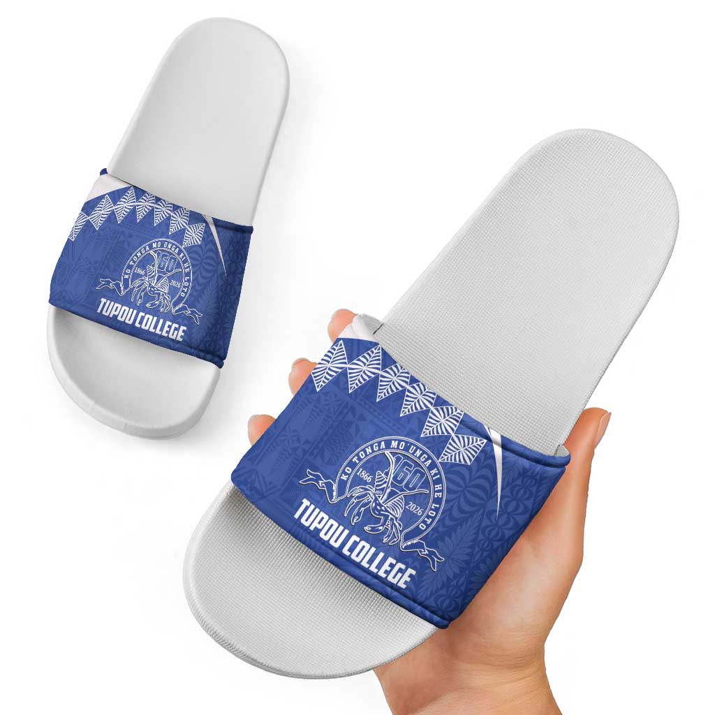 Tonga Tupou College Toloa Slide Sandals 160 Years Anniversary Tongan Ngatu Pattern LT14 - Polynesian Pride