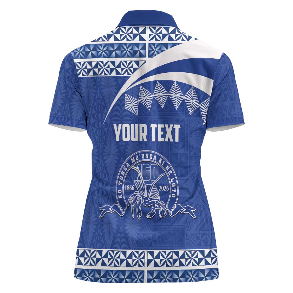 Personalised Tonga Tupou College Toloa Women Polo Shirt 160 Years Anniversary Tongan Ngatu Pattern LT14 - Polynesian Pride