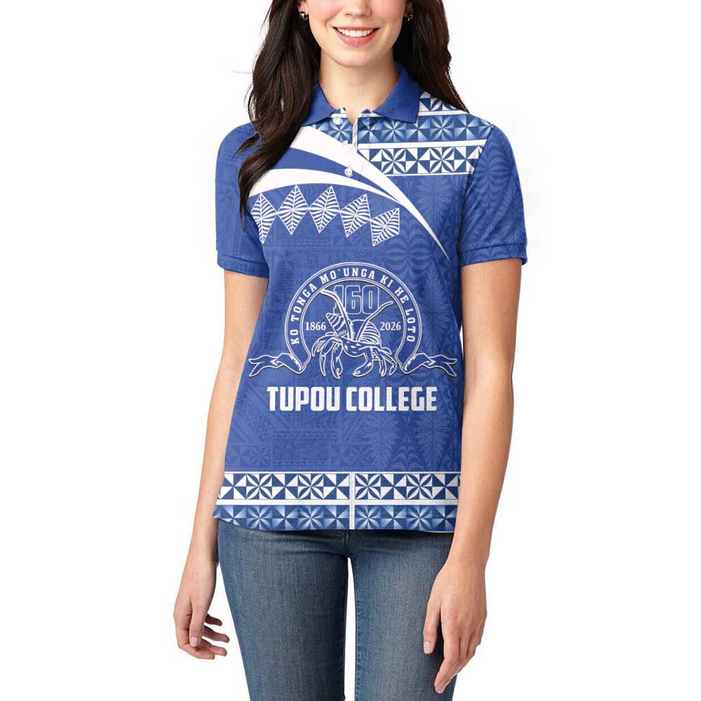 Personalised Tonga Tupou College Toloa Women Polo Shirt 160 Years Anniversary Tongan Ngatu Pattern LT14 - Polynesian Pride