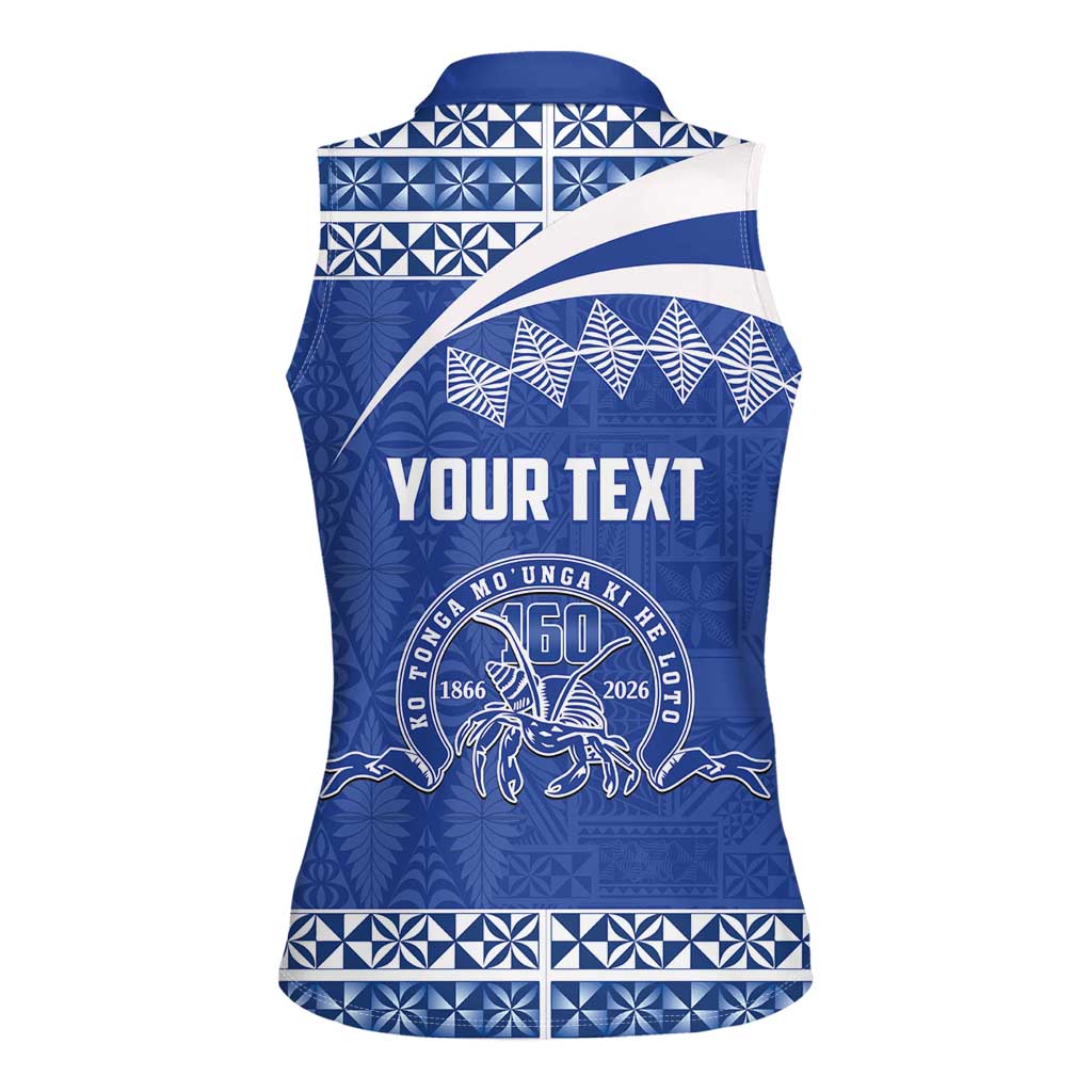 Personalised Tonga Tupou College Toloa Women Sleeveless Polo Shirt 160 Years Anniversary Tongan Ngatu Pattern LT14 - Polynesian Pride