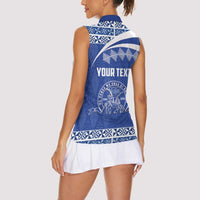 Personalised Tonga Tupou College Toloa Women Sleeveless Polo Shirt 160 Years Anniversary Tongan Ngatu Pattern LT14 - Polynesian Pride
