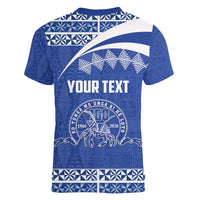 Personalised Tonga Tupou College Toloa Women V-Neck T-Shirt 160 Years Anniversary Tongan Ngatu Pattern LT14 - Polynesian Pride