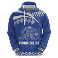 Personalised Tonga Tupou College Toloa Zip Hoodie 160 Years Anniversary Tongan Ngatu Pattern