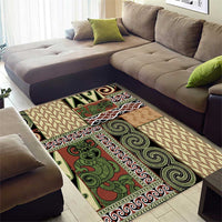 Beige Aotearoa Kowhaiwhai Pattern Area Rug NZ Maori Quilt Style LT14 - Polynesian Pride