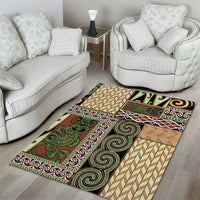Beige Aotearoa Kowhaiwhai Pattern Area Rug NZ Maori Quilt Style LT14 - Polynesian Pride