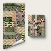 Beige Aotearoa Kowhaiwhai Pattern Wrapping Paper NZ Maori Quilt Style LT14 58" × 23" Beige - Polynesian Pride