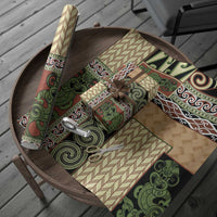 Beige Aotearoa Kowhaiwhai Pattern Wrapping Paper NZ Maori Quilt Style LT14 - Polynesian Pride
