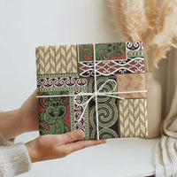 Beige Aotearoa Kowhaiwhai Pattern Wrapping Paper NZ Maori Quilt Style LT14 - Polynesian Pride