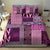Pink Aotearoa Kowhaiwhai Pattern Bedding Set NZ Maori Quilt Style