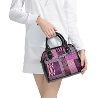 Pink Aotearoa Kowhaiwhai Pattern Shoulder Handbag NZ Maori Quilt Style LT14 - Polynesian Pride