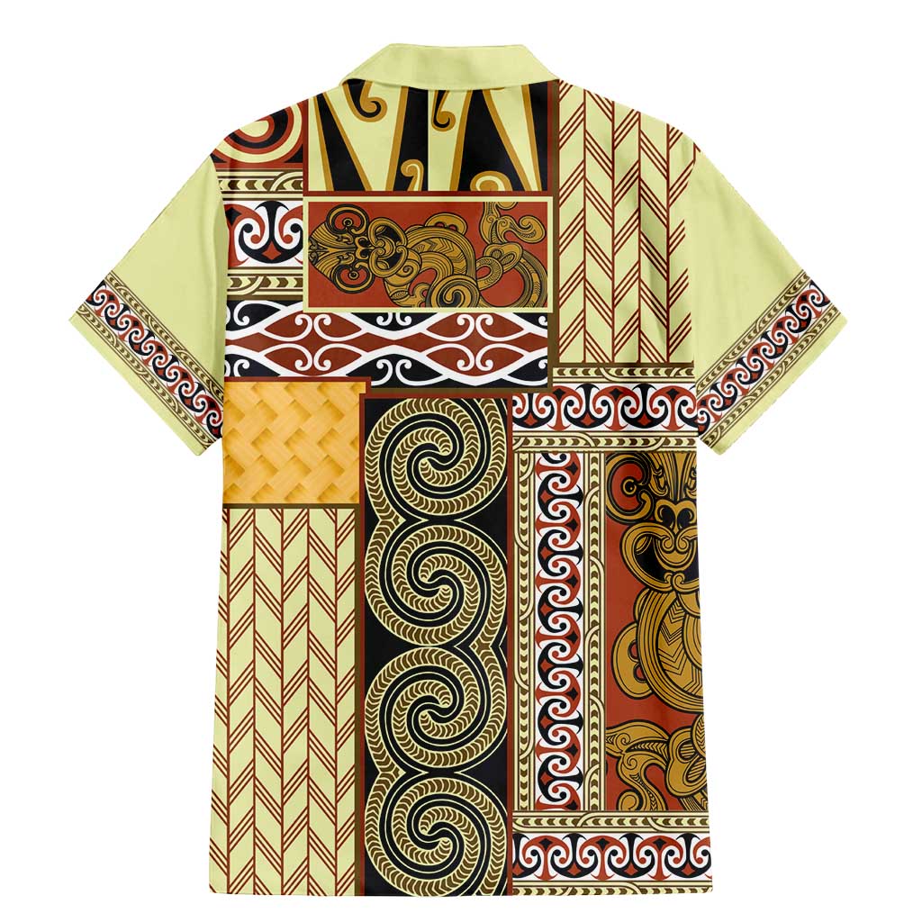 Yellow Aotearoa Kowhaiwhai Pattern Family Matching Mermaid Dress and Hawaiian Shirt NZ Maori Quilt Style LT14 - Polynesian Pride