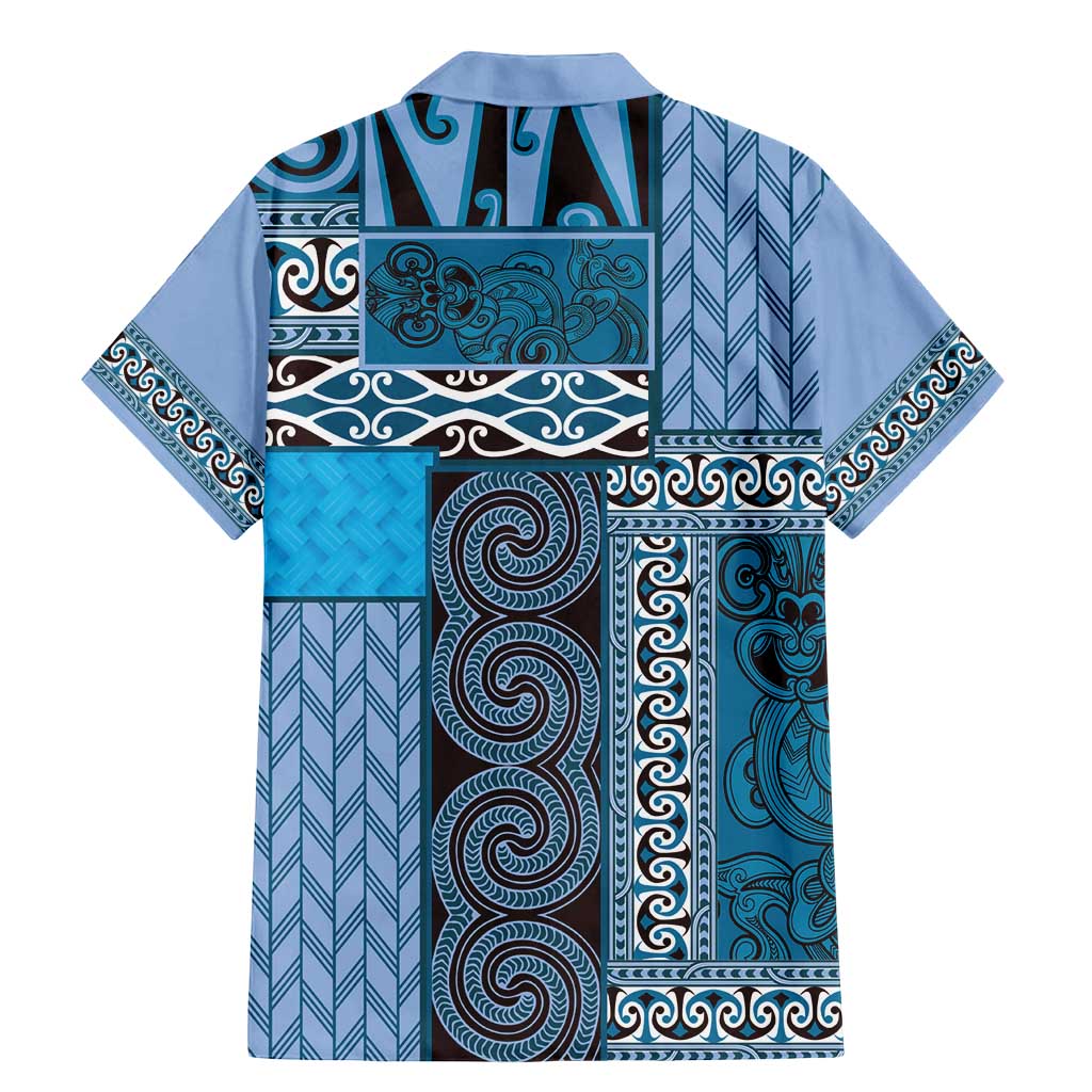 Blue Aotearoa Kowhaiwhai Pattern Family Matching Mermaid Dress and Hawaiian Shirt NZ Maori Quilt Style LT14 - Polynesian Pride