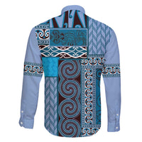 Blue Aotearoa Kowhaiwhai Pattern Family Matching Puletasi and Hawaiian Shirt NZ Maori Quilt Style LT14 - Polynesian Pride