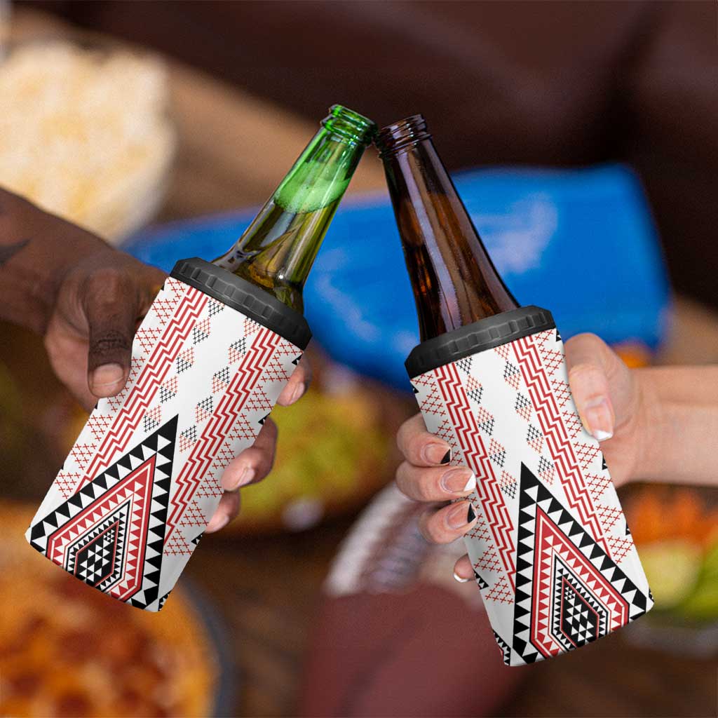 Aotearoa Taniko 4 in 1 Can Cooler Tumbler Niho Taniwha Purapura Whetu Mix Poutama LT14 - Polynesian Pride