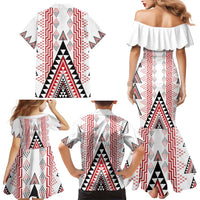 Aotearoa Taniko Family Matching Mermaid Dress and Hawaiian Shirt Niho Taniwha Purapura Whetu Mix Poutama LT14 - Polynesian Pride