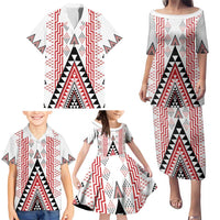 Aotearoa Taniko Family Matching Puletasi and Hawaiian Shirt Niho Taniwha Purapura Whetu Mix Poutama LT14 - Polynesian Pride