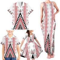 Aotearoa Taniko Family Matching Tank Maxi Dress and Hawaiian Shirt Niho Taniwha Purapura Whetu Mix Poutama LT14 - Polynesian Pride